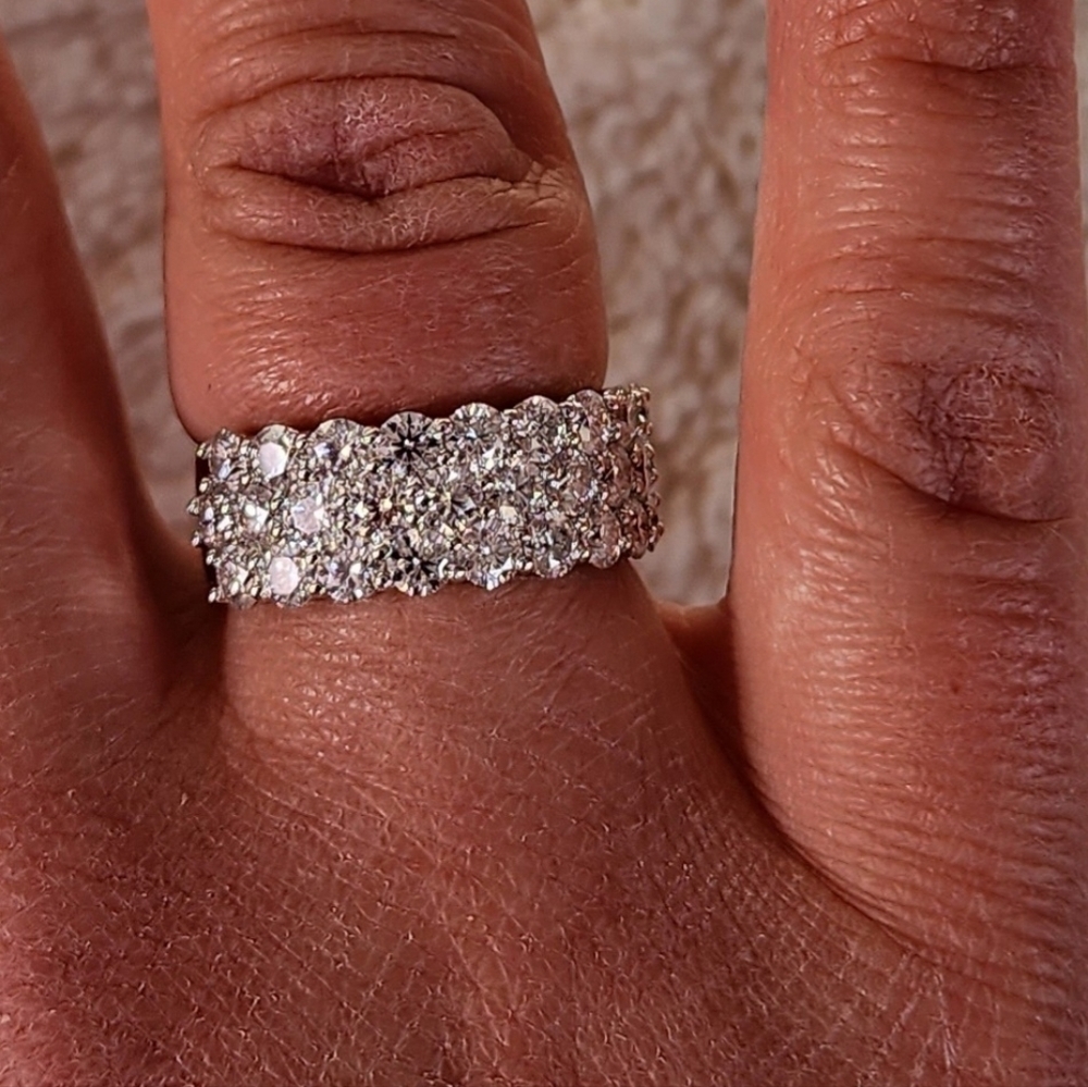 New Certified 2.8 ctw. Brilliant Cut Diamond Moissanite women's ring size 8 - Picture 4 of 13